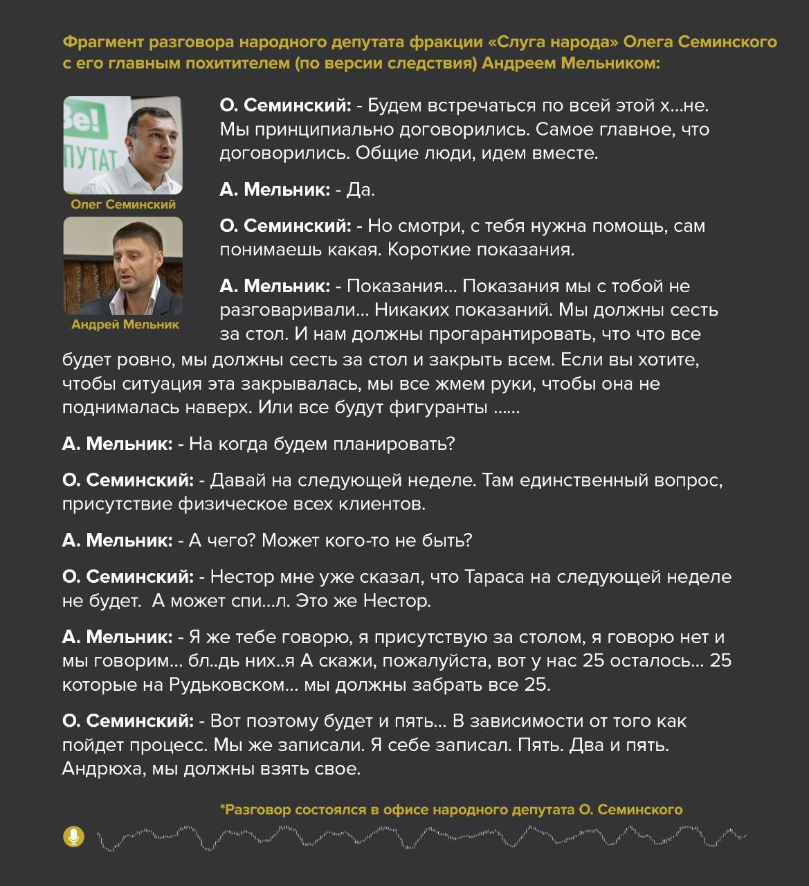 Справа Семінського: оприлюднено записи переговорів нардепа з підозрюваним у викраденні
